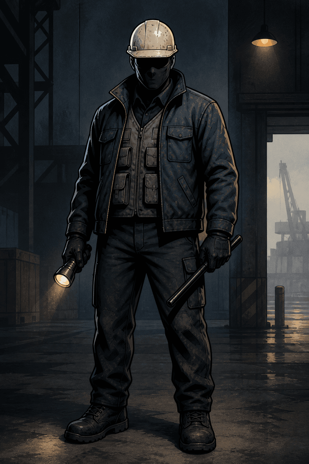 Masked generic henchman in a hard hat